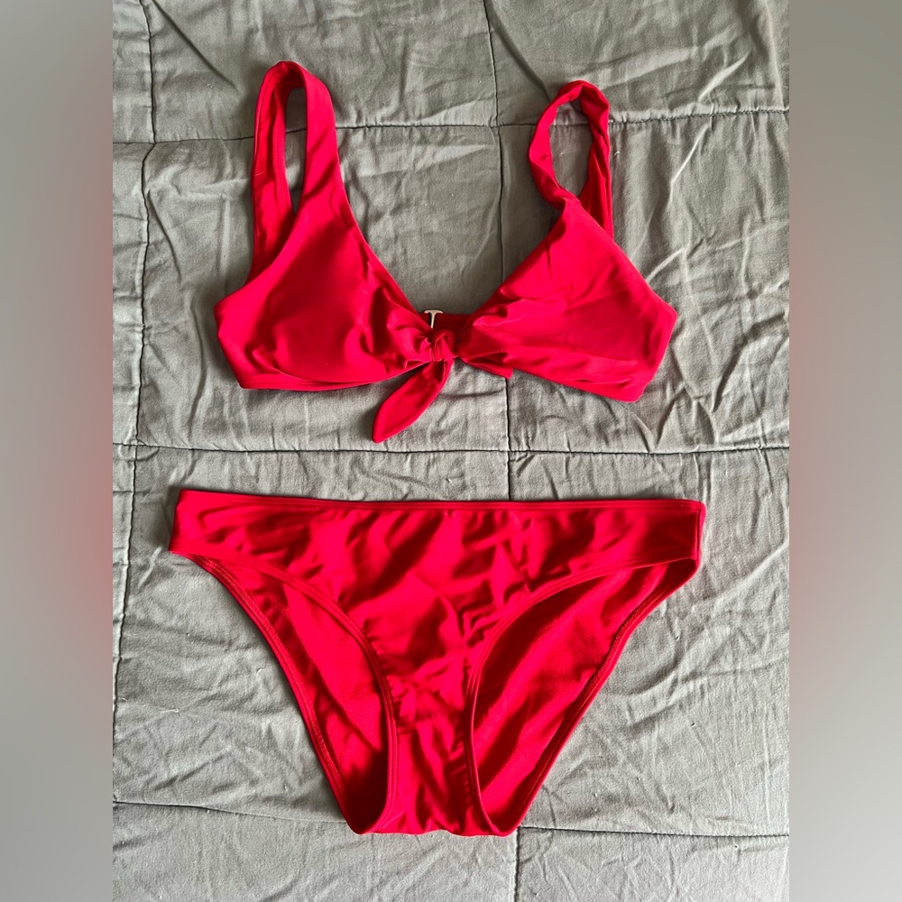 Hollister Red Tie-Front Bikini Set